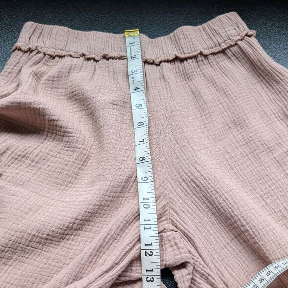 Monrow Gauze Wide Leg Cargo in Pecan Cotton Pull On Elastic High Waist Size XS - Picture 6 of 12